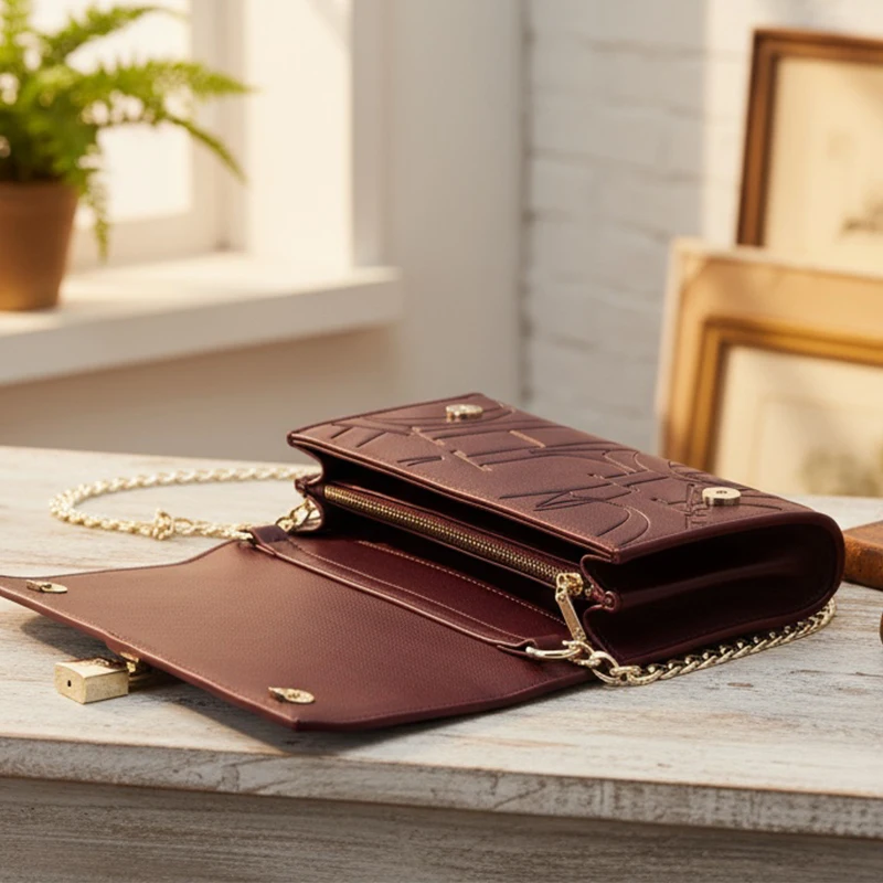 CH Autumn/Winter Fashion Shoulder Bag Solid Color Large Font Printed High Quality PU Material Explosive Women's Crossbody Bag - Image 5