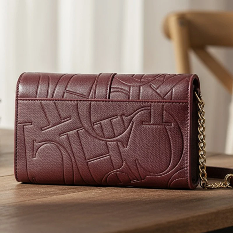 CH Autumn/Winter Fashion Shoulder Bag Solid Color Large Font Printed High Quality PU Material Explosive Women's Crossbody Bag - Image 6