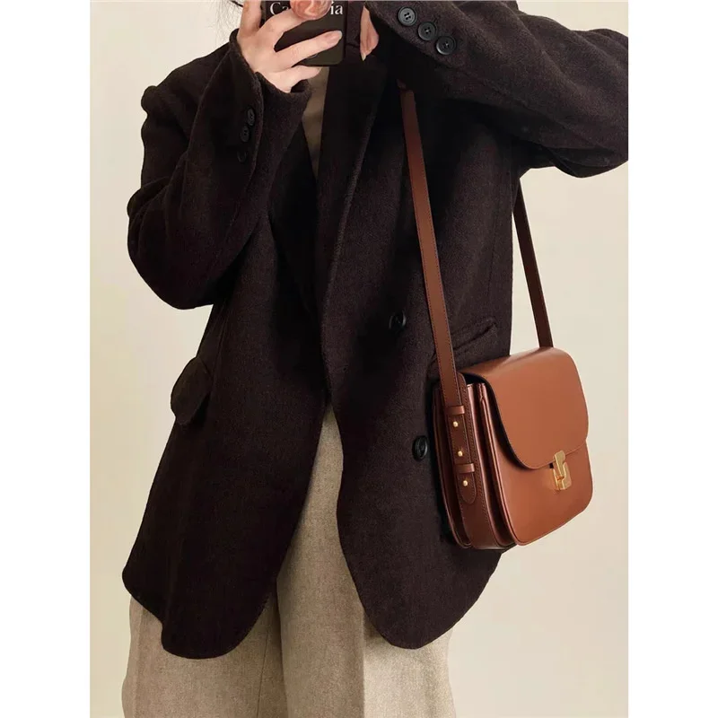2025genuine leather tofu bag for women with a high-end feel, single shoulder crossbody small square bag, commuting bag for women - Image 6