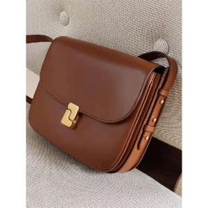 2025genuine leather tofu bag for women with a high-end feel, single shoulder crossbody small square bag, commuting bag for women