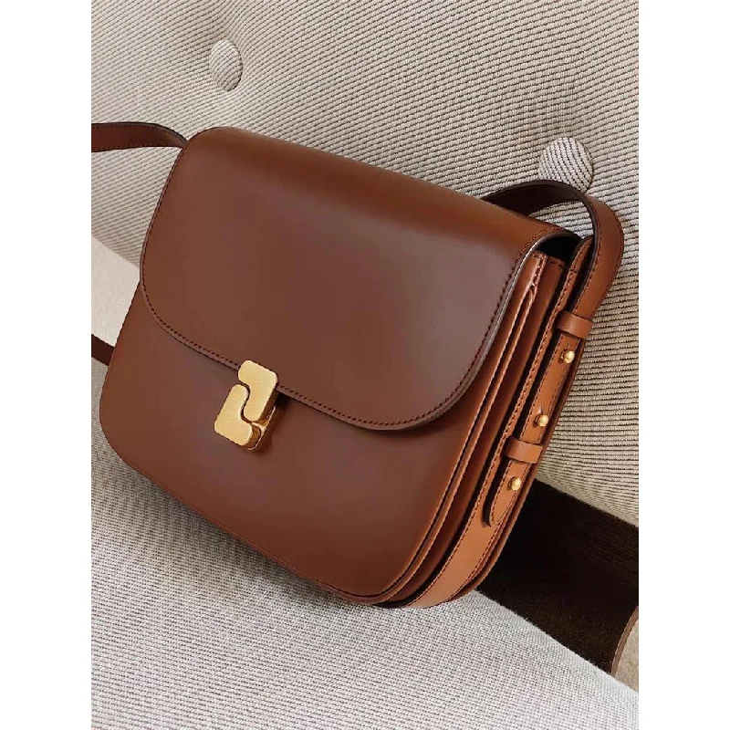 2025genuine leather tofu bag for women with a high-end feel, single shoulder crossbody small square bag, commuting bag for women