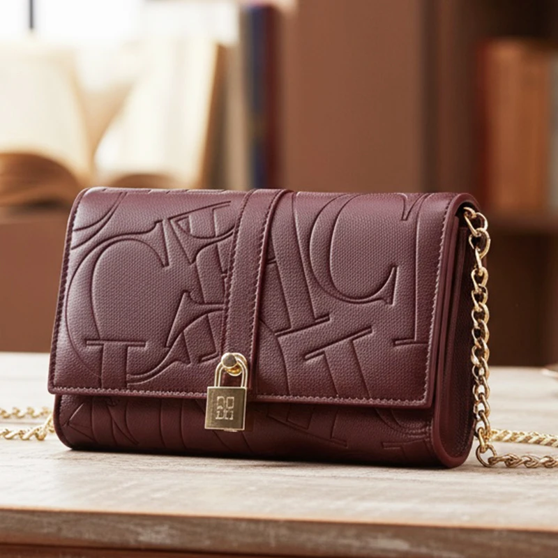 CH Autumn/Winter Fashion Shoulder Bag Solid Color Large Font Printed High Quality PU Material Explosive Women's Crossbody Bag - Image 2