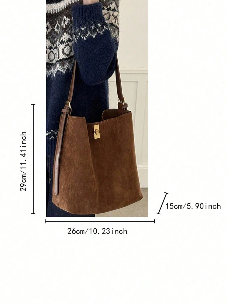 2025 New Autumn/Winter Retro Suedette Crossbody Bag Large Capacity Shoulder Bag Fashion Leisure Commuter Women's Bag - Image 6