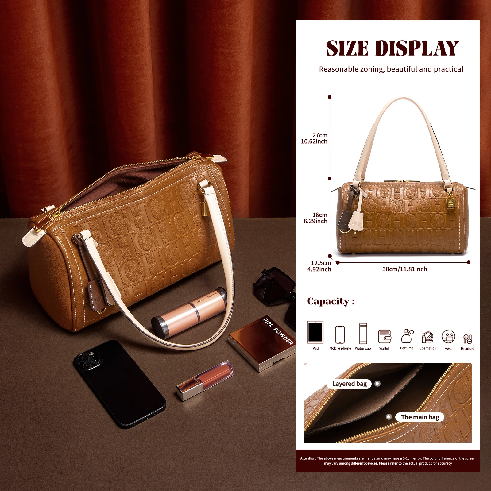 Fashion Classic Women's Boston Bag Autumn Winter New Collection 2025 Letter Design Shoulder Bag Texture Shoulder Bag - Image 2