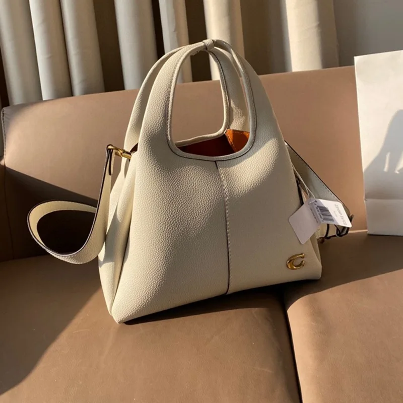 Women's bag lychee pattern Lana23 vegetable basket shoulder messenger bag retro portable bucket bag bucket type 2025 new